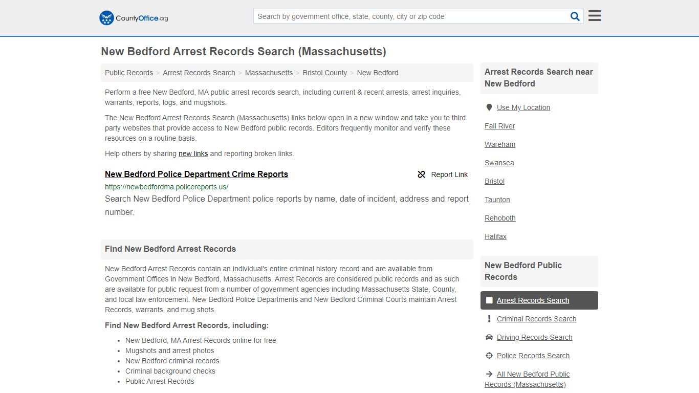 Arrest Records Search - New Bedford, MA (Arrests & Mugshots)